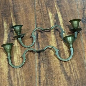 Vintage Brass Wall Candle Holders